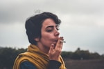 woman smoking cigarette