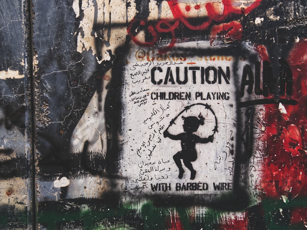 caution children playing graffiti