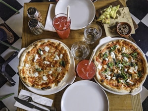 pizza on white ceramic plate
