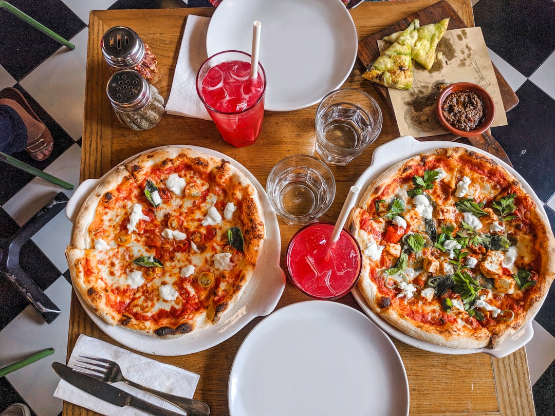 pizza on white ceramic plate