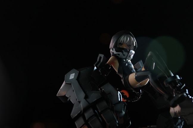 A stylized illustration of a character in a cyberpunk setting.