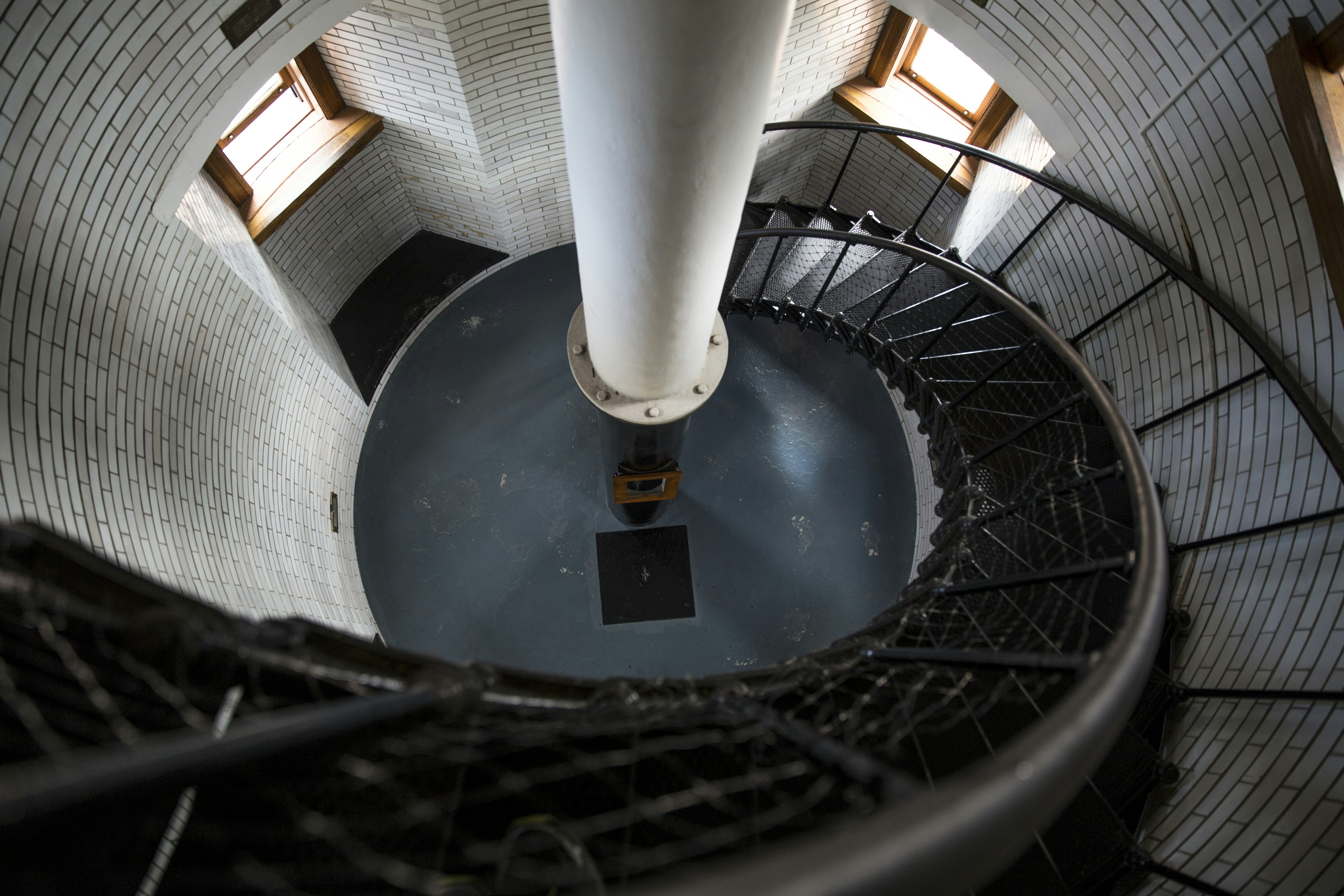 black wrought iron stairs