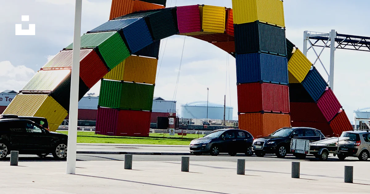 Container Archway Multicolored containers arch during daytime photo – Free Le havre Image ...