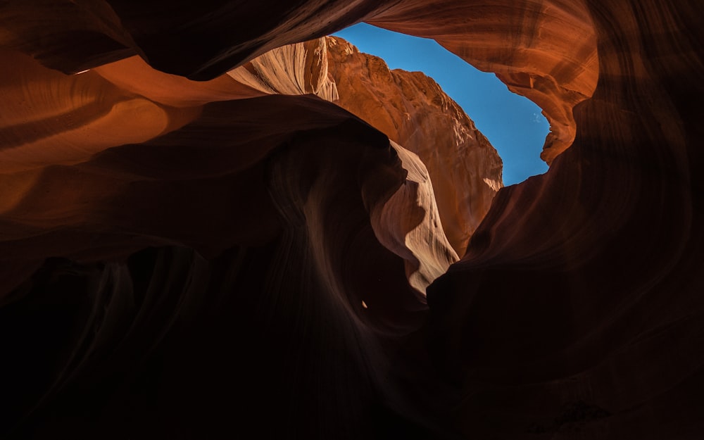 a view of the inside of a slot in a canyon