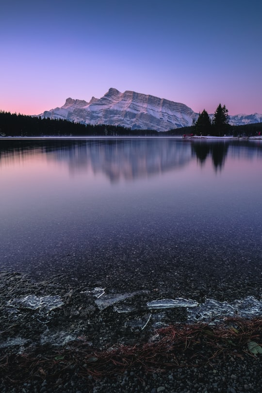 mountain near body of water in Banff National Park Canada