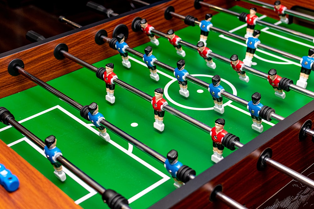 green foosball table