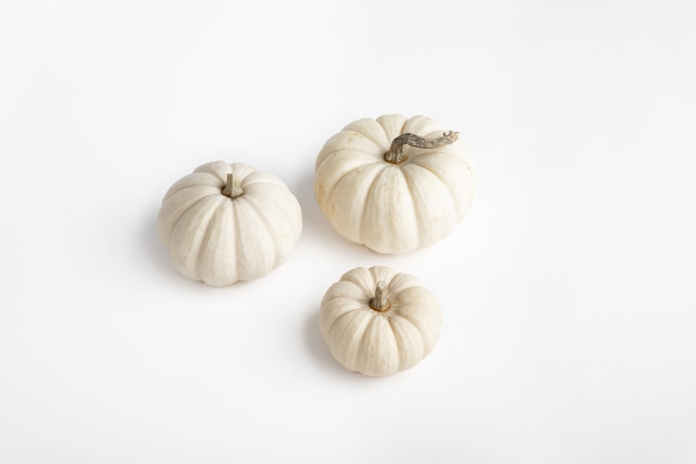 three white squash