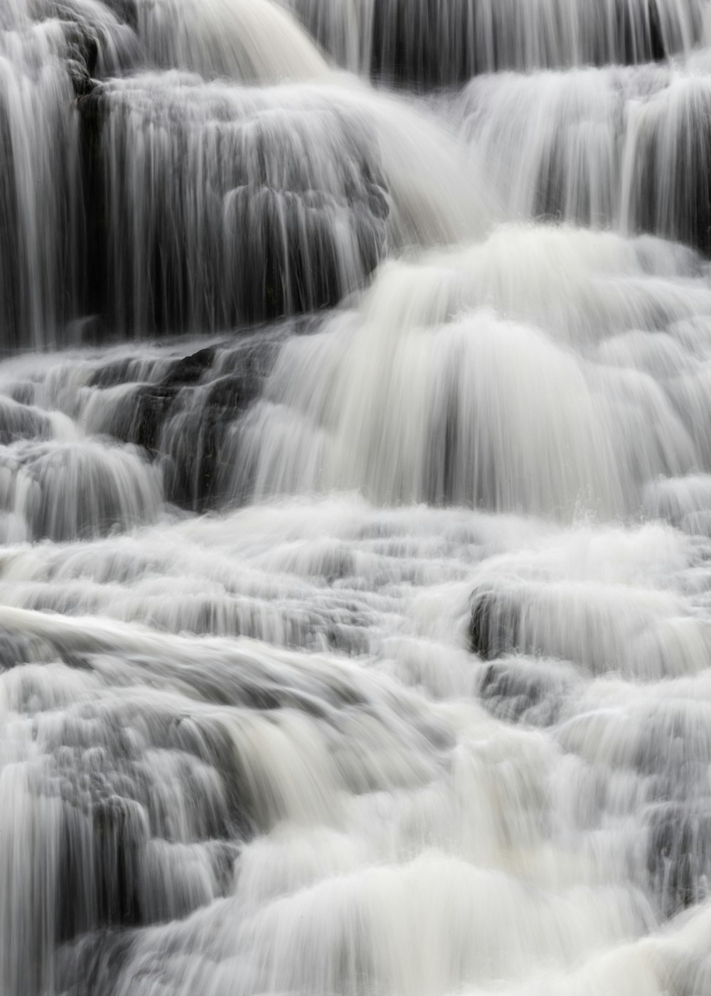 waterfalls and black and gray waterfalls