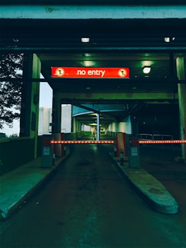 no entry turned-on light signage