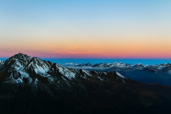In distant photo of mountain — Davos, Switzerland