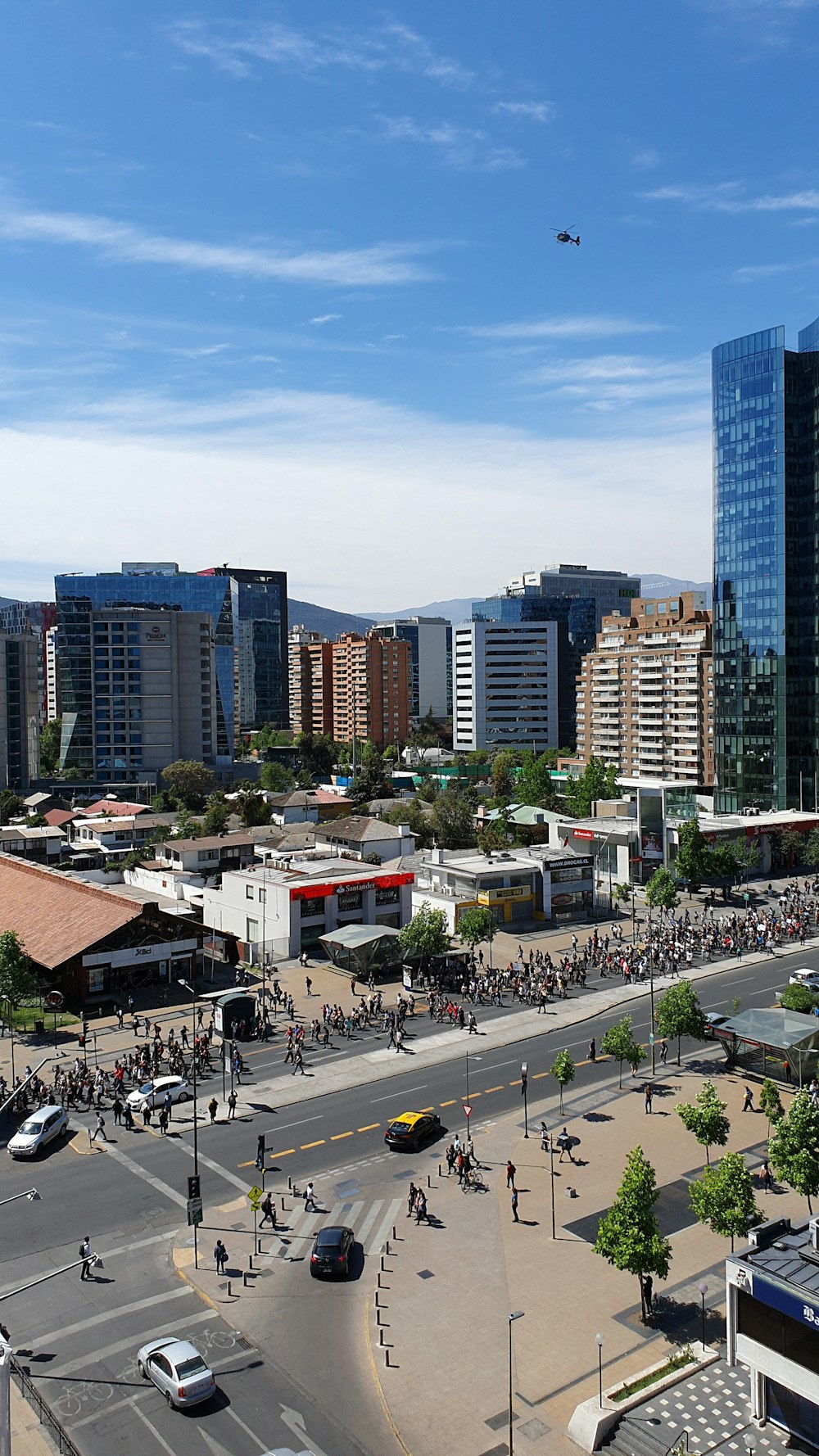 aerial photography of people walking on street