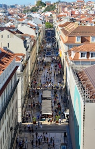 people walking on paved road