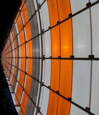 orange and white glass frame