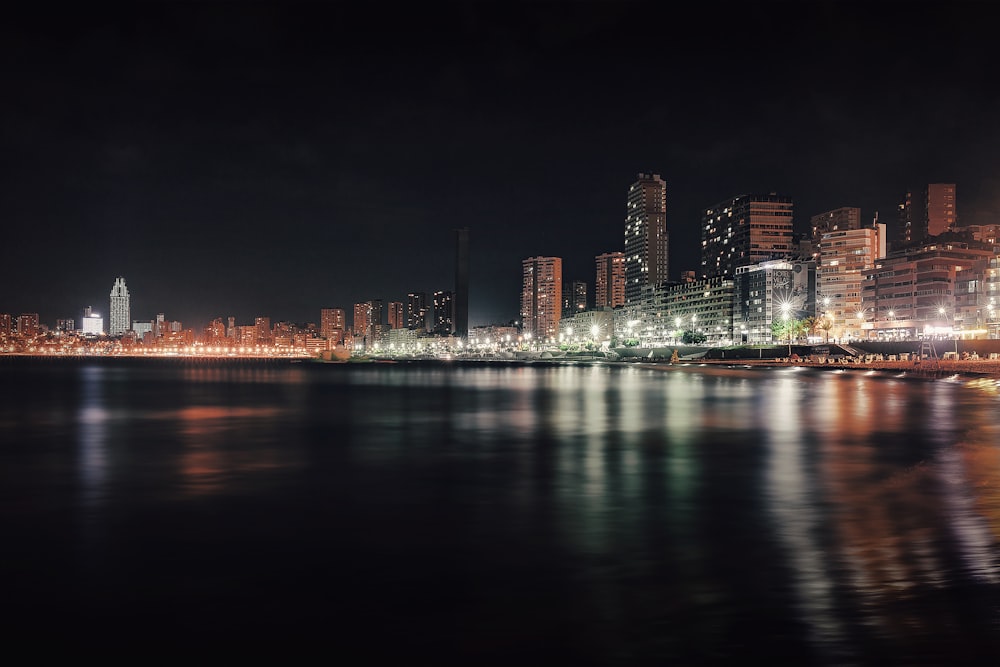 cityscape at night time