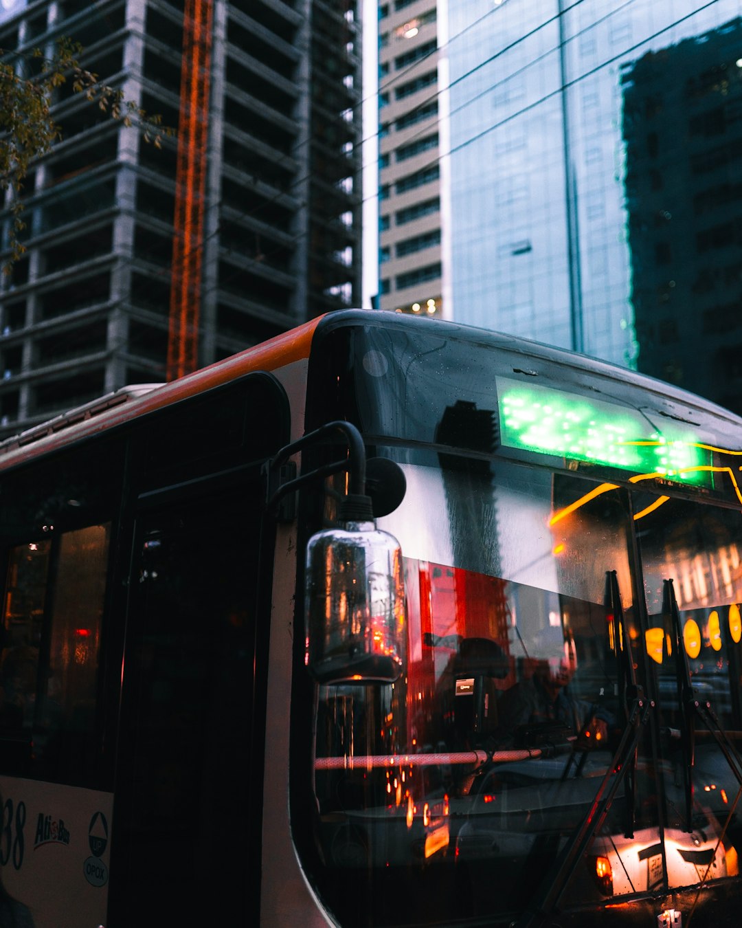 white and black bus near building