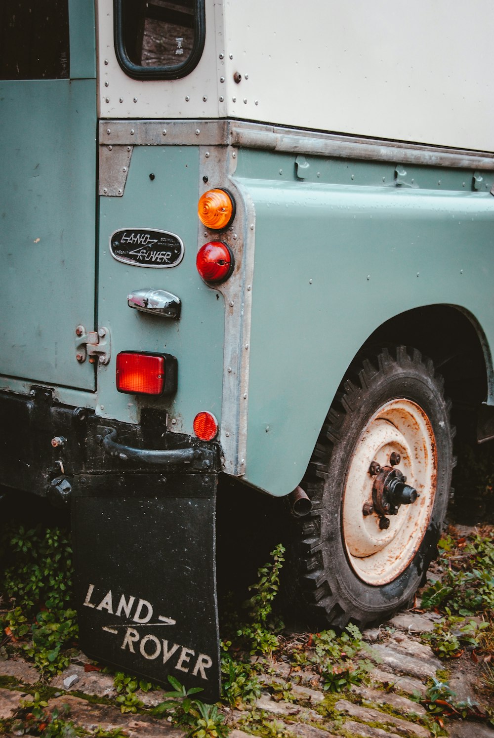 blue and white vehicle