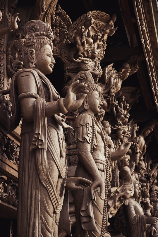 Buddha figures in Sanctuary of Truth Thailand