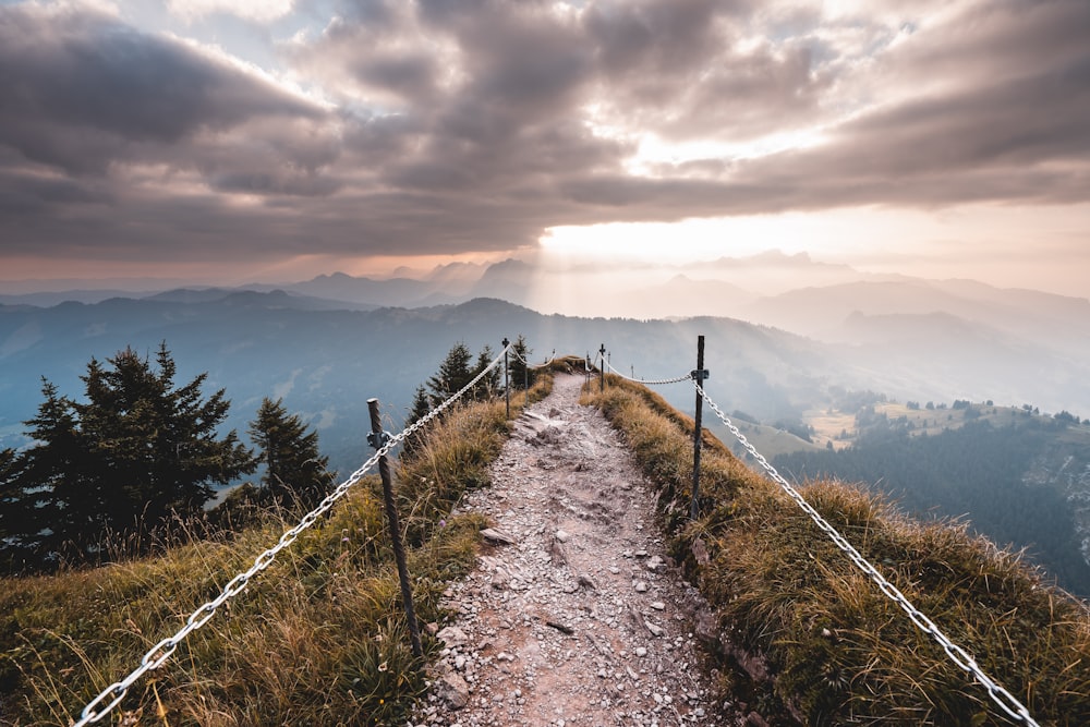 a path leading to the top of a mountain