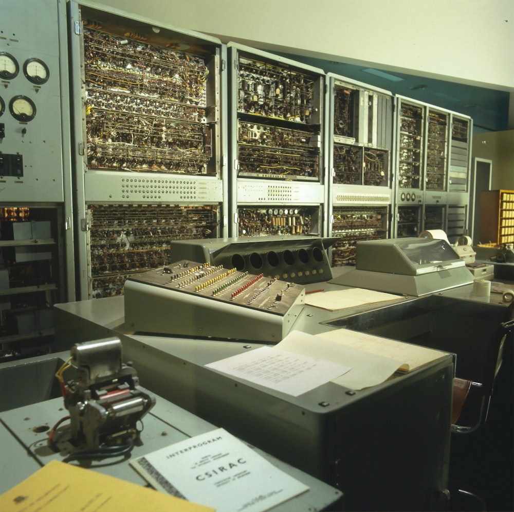 classic gray computer components on desk