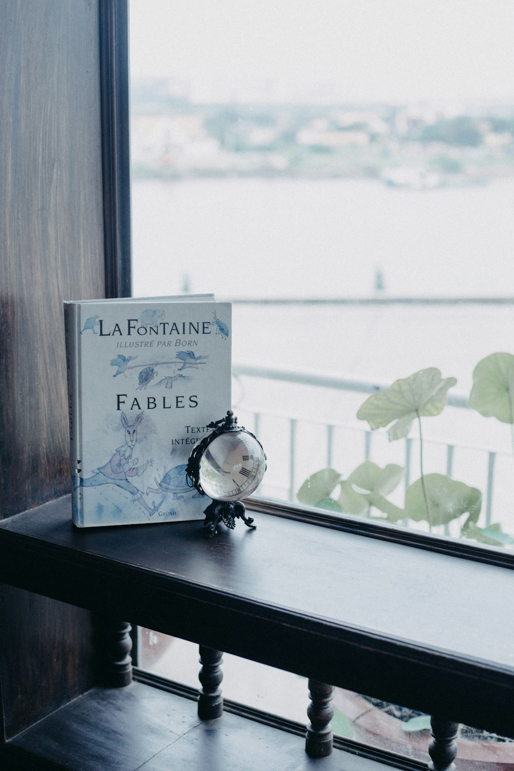 a book sitting on top of a wooden table