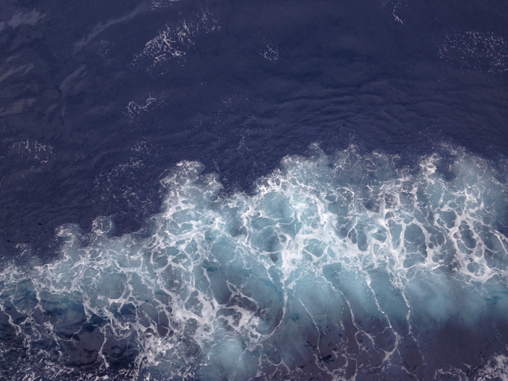 aerial photograph of ocean waves