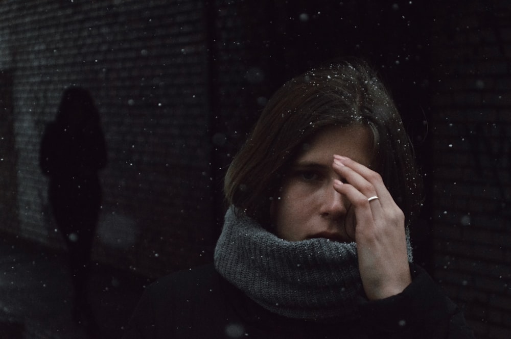 woman with scarf