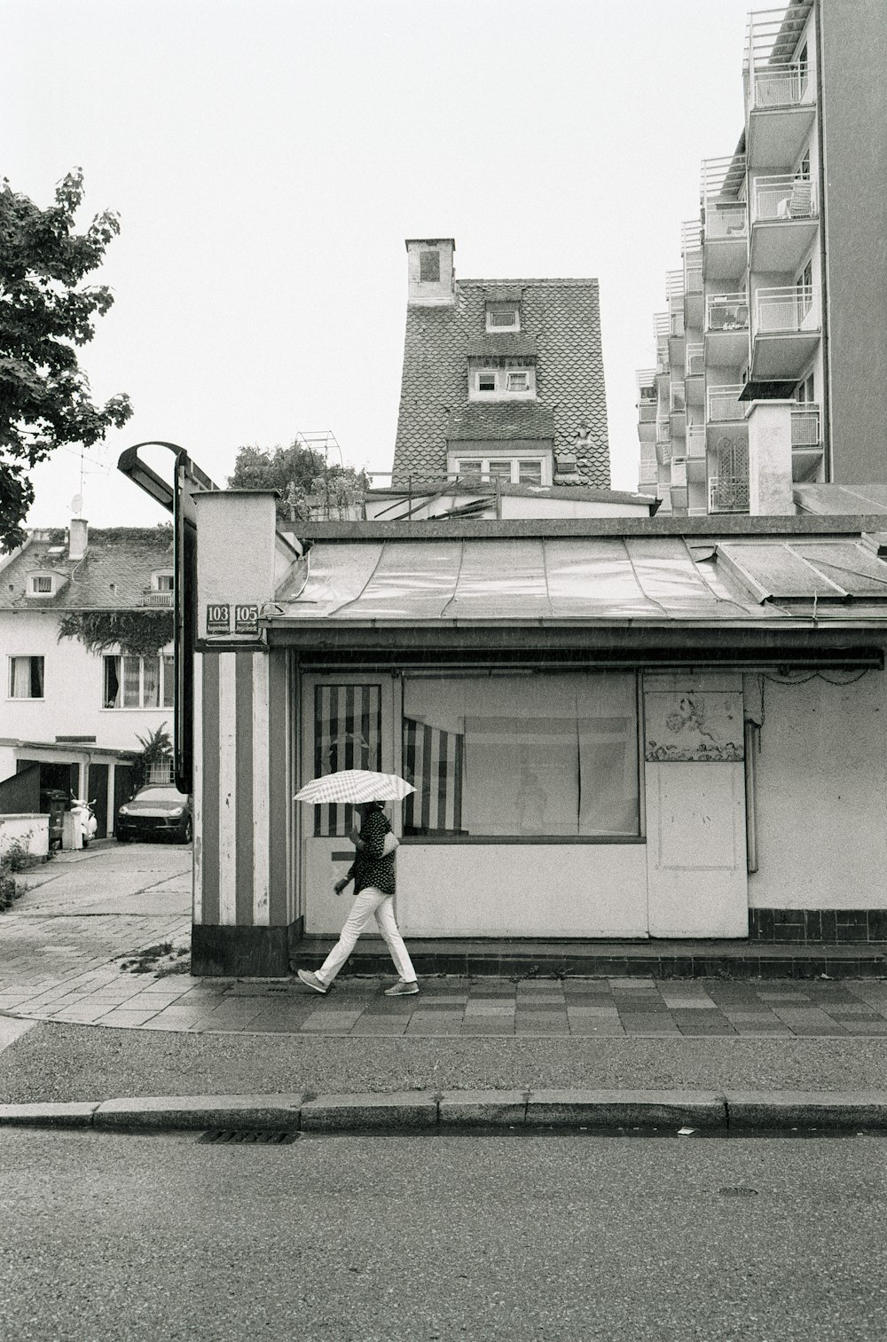 greyscale photo of building during daytime