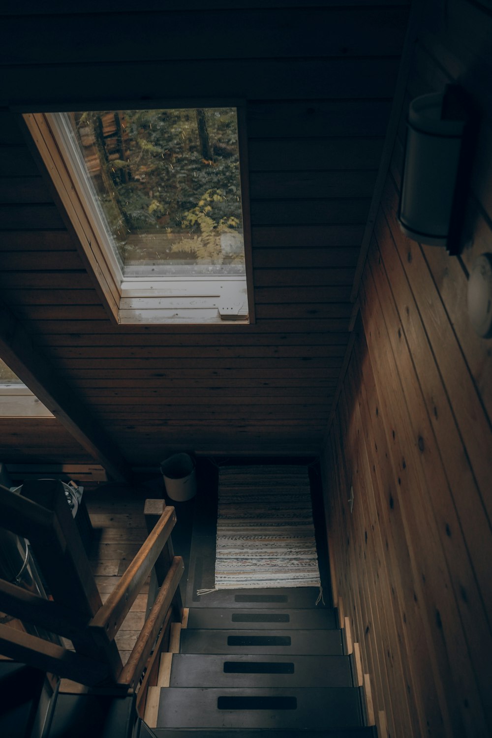 brown wooden stair