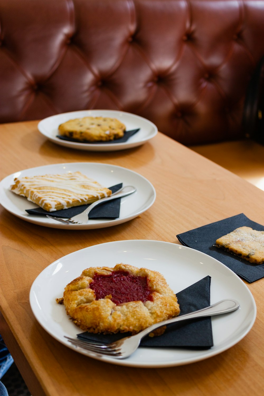 pastry on plate on top of table