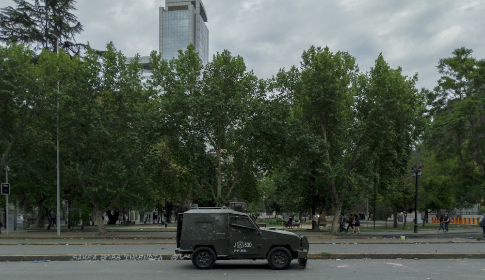 black and gray utility truck