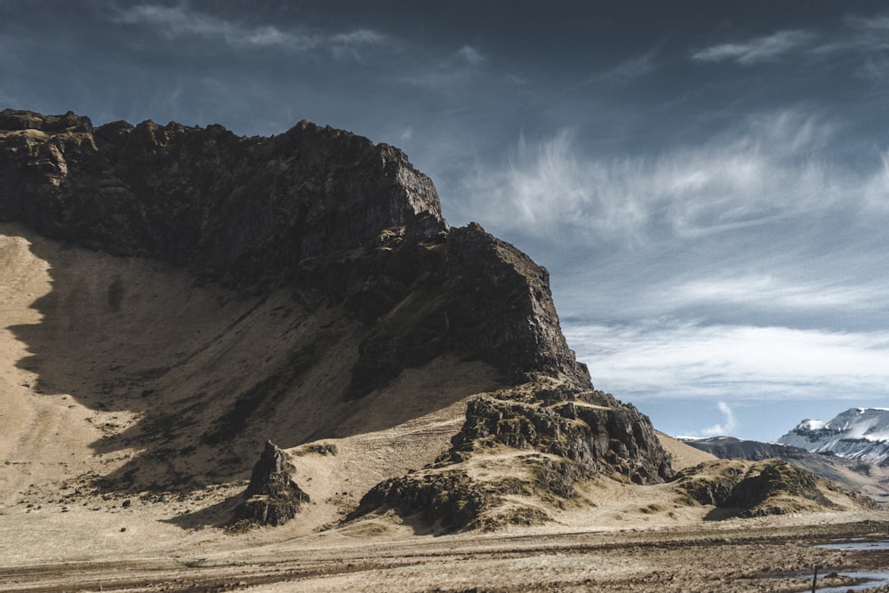 white and black mountain painting