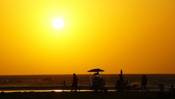 The sun setting over the sea — Jericoacoara, Brazil