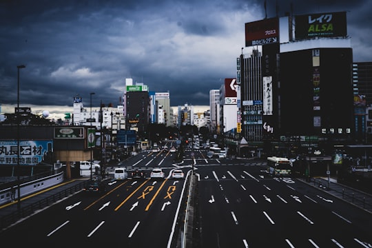 cars on road in Ōsaka Japan