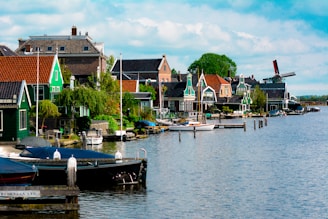 brown and blue wooden house