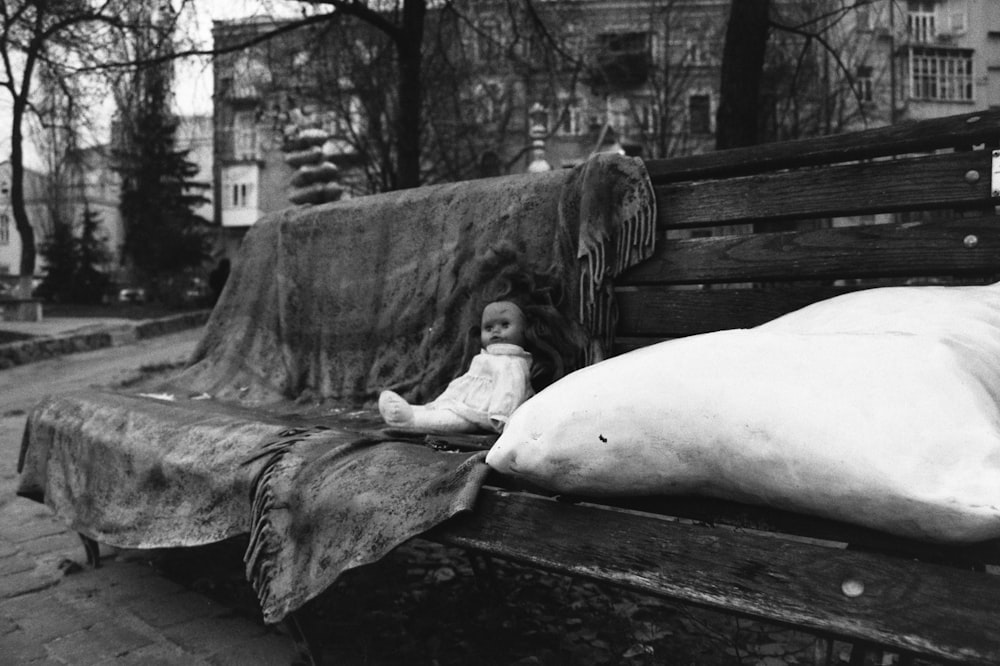 doll on bench