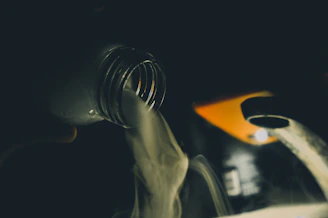 black and white plastic bottle