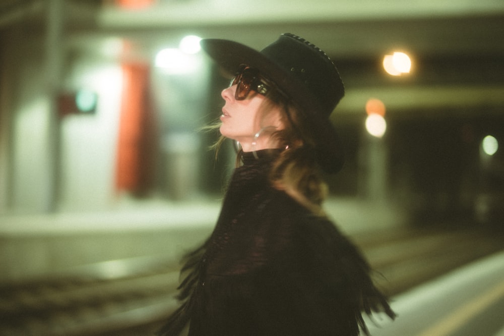 black and white cowboy hat