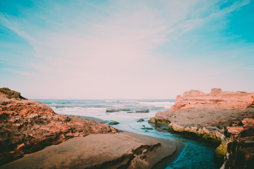 brown and green sea waves