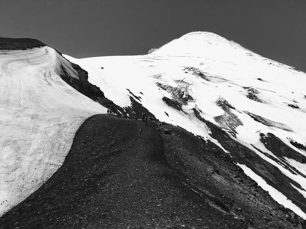 white and black mountain painting