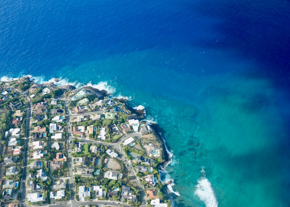 aerial view of body of water