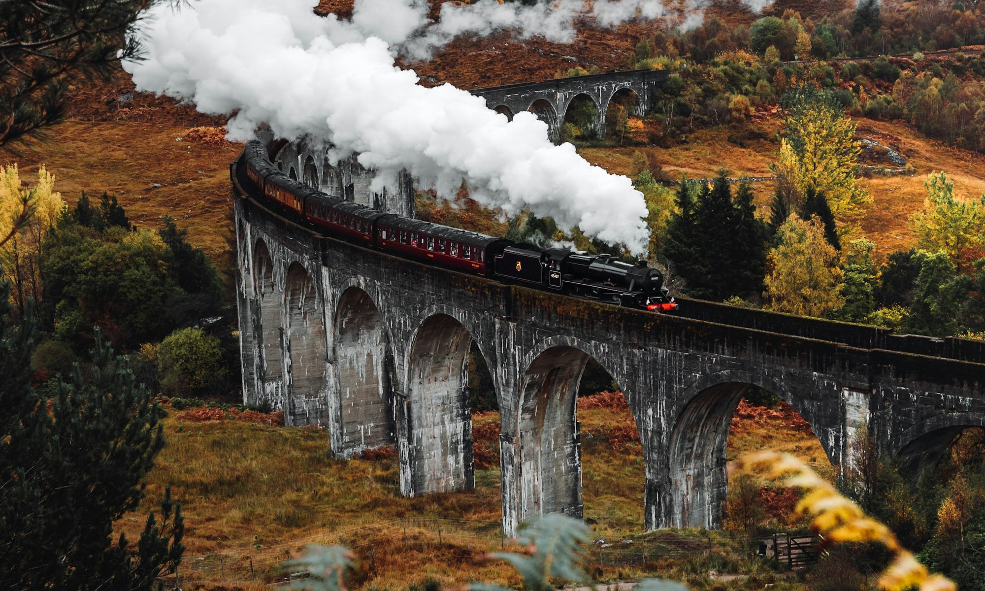 Vision Scotland. aerial photo of black train during daytime
