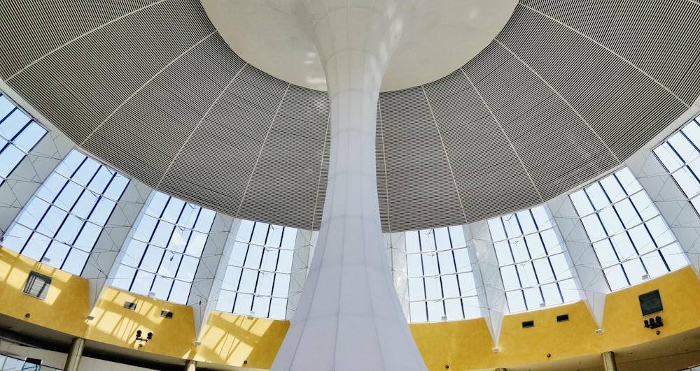 white and yellow dome building interior