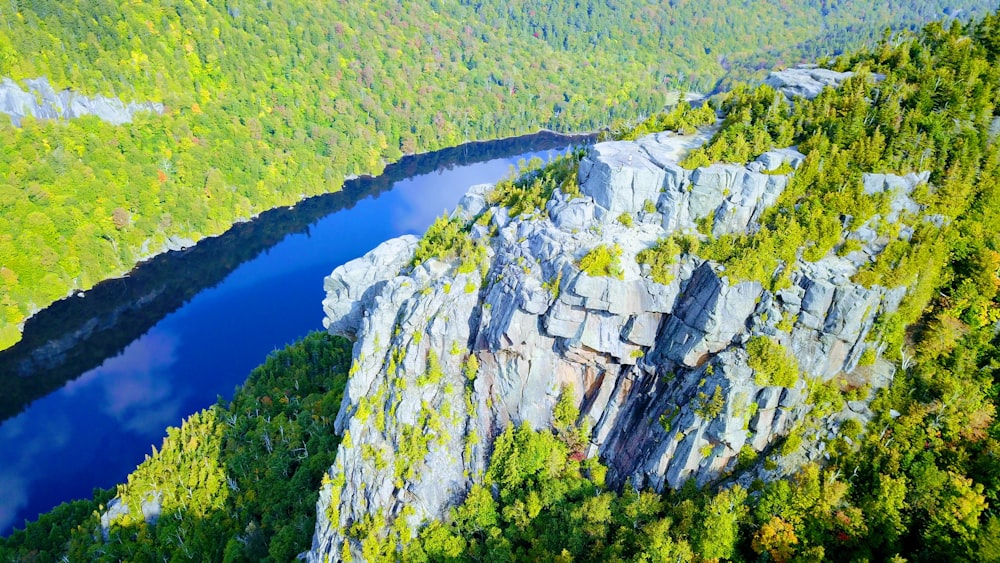 white and green mountain painting