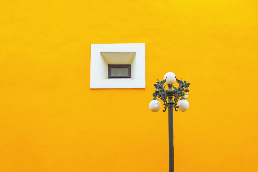 white and blue floor lamp