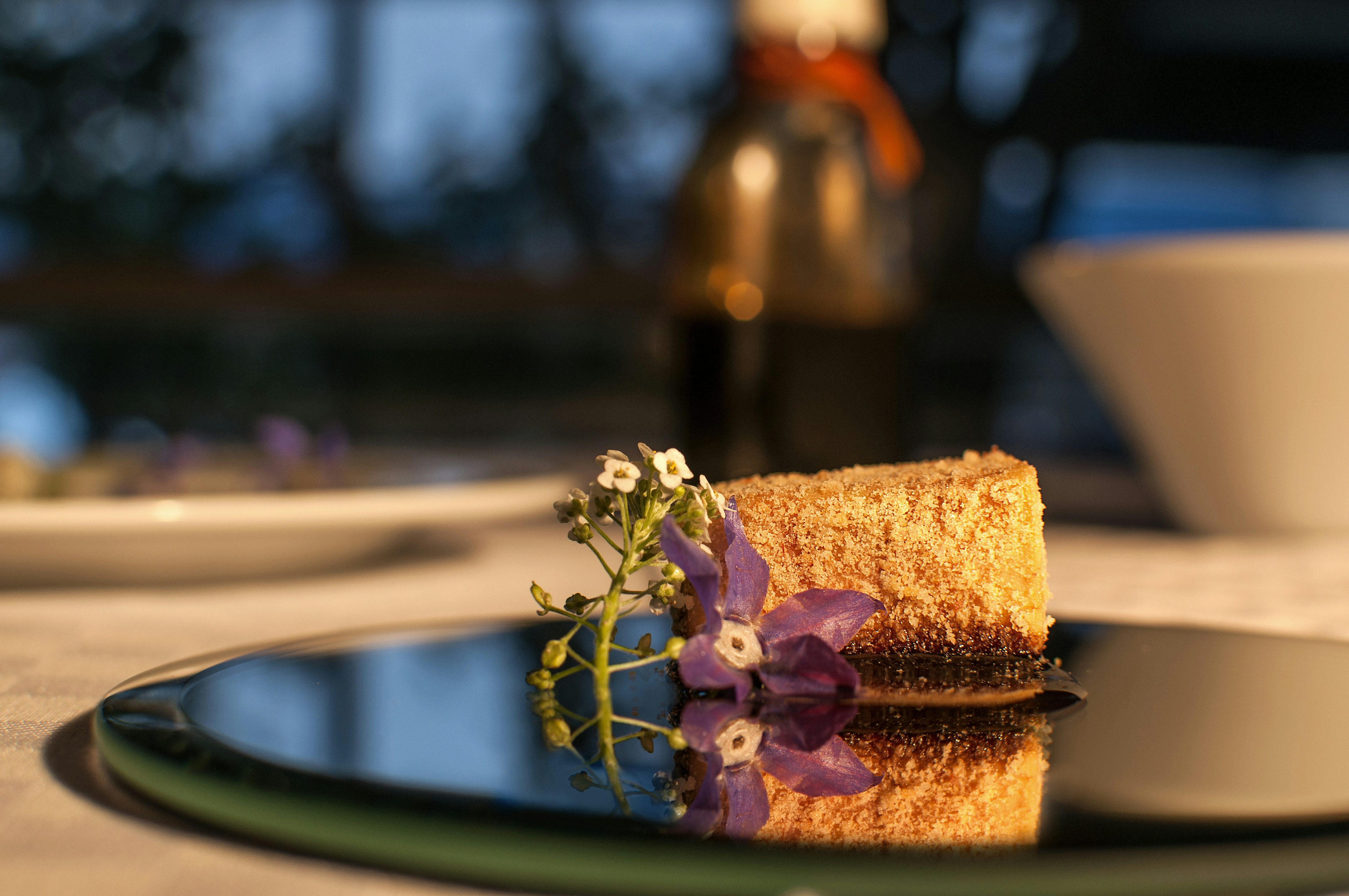 black and brown wooden table decor, Foie Gras Amaretto
