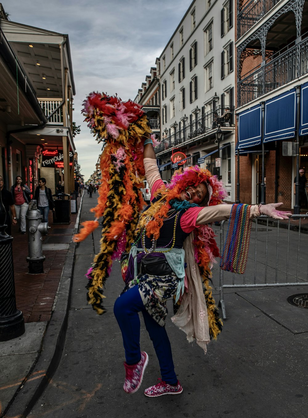 woman holding garland