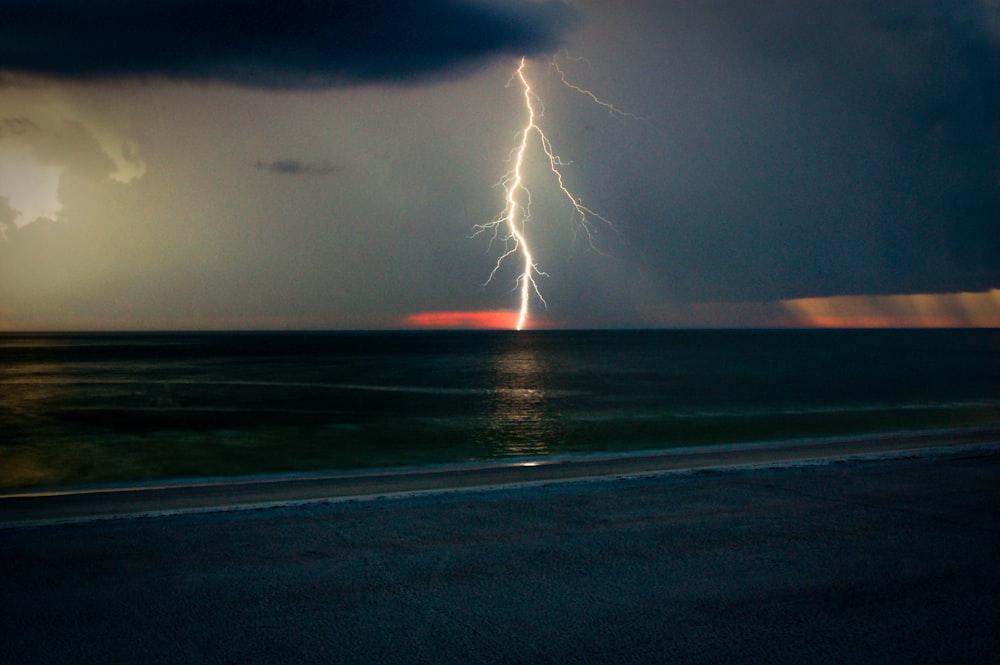 lightning on ocean