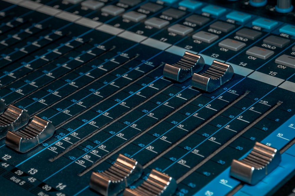blue audio mixer