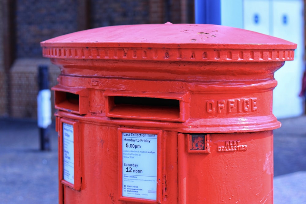 red Office metal mail container