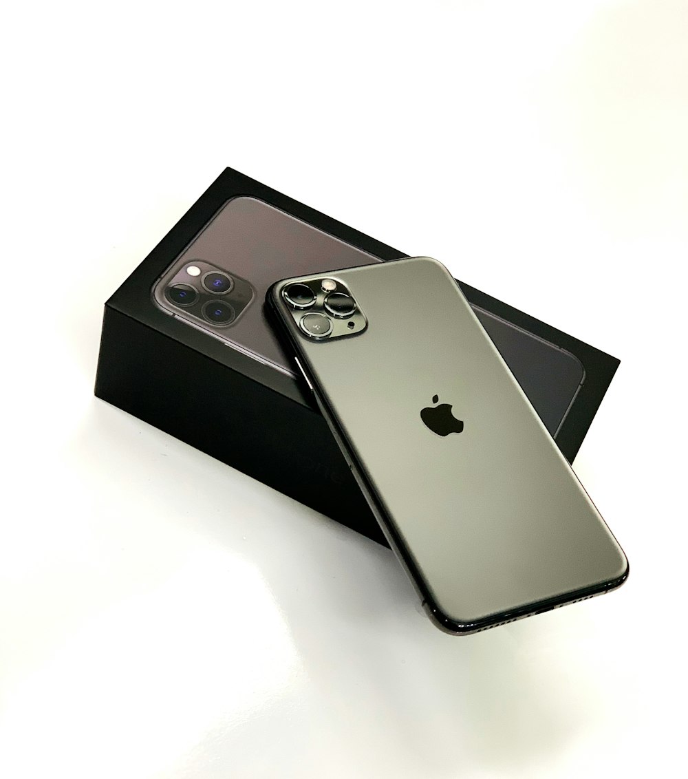 space gray iPhone 11 with box